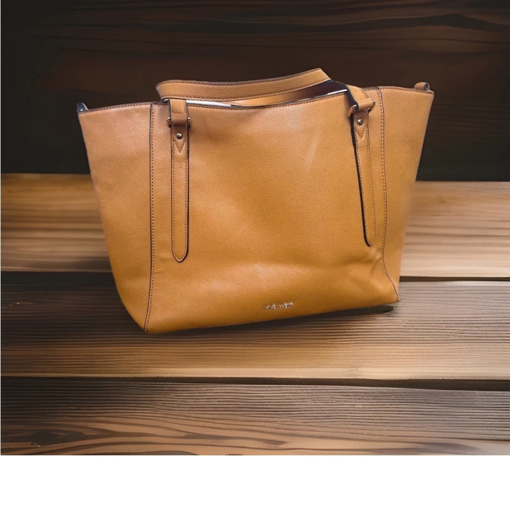 Nine West Cognac Pebbled Leather Tote